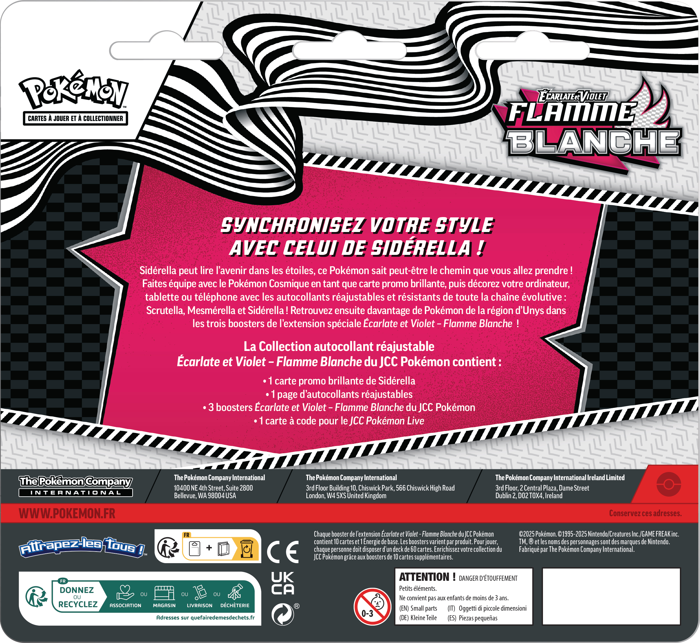 POKÉMON JCC : COLLECTION AUTOCOLLANT RÉAJUSTABLE ÉCARLATE ET VIOLET - EV 10.5 FLAMME BLANCHE - FR – Image 3